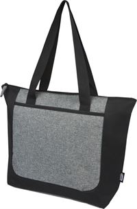 BORSA BICOLORE CON ZIP IN MATERIALE RICICLATO